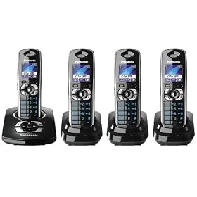 Panasonic KXTG8324 Colour DECT Quad With Answer Machine - Black