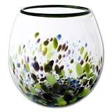 Nature Luminous Hand Blown Glass Betta Bowl - Forest