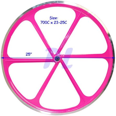 2 Teny ROAD BIKE RIM 700C x 23-25C Magnesium Alloy 6 Spoke Bicycle - Purple