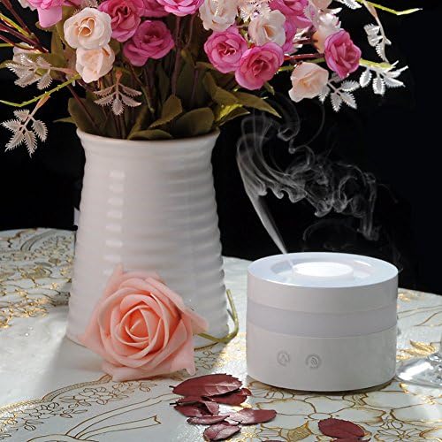 Aromatherapy Diffuser USB 100ml Touchpad Ultrasonic Aroma Essential Oil Diffusers Humidifier 7 Color Changing LED Lamps White