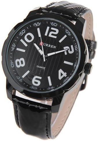 CURREN Ori-0349 Cool Synthetic Leather Quartz Watch Wrist Watch Timepiece Chronometer for Men-White
