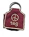 Woofhoof’s Dog Tag Silencer, Quiets Dog ID Tags, for Dogs and Cats, Burgundy Pawprint, 1.75 x 1.75 x .25