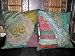 Vintage Sari Toss Cover -2 Light Blue Sequin Embroidery Pillow Cushion Covers