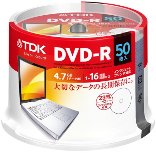 TDK LoR データ用DVD-R 4.7GB 1-16倍速対応 手描きもできるホワイトワイドプリンタブル 50枚スピンドル ATDR-47PWC50PZ