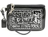 NEW AUTHENTIC COACH POPPY PATENT LEATHER SMALL WRISTLET 42868 (Black)