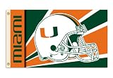 NCAA Miami Hurricanes 3-by-5 Foot Flag with Grommets - Helmet Design