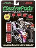 ElectroPods Flashing Red LED Motorcycle Brake Lights - Black Casing