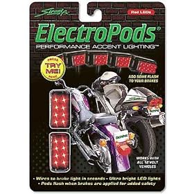 ElectroPods Flashing Red LED Motorcycle Brake Lights - Black Casing