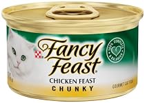 Purina Fancy Feast Wet Cat Food, Chunky, Chicken Feast, 3-Ounce Can, Pack of 24
