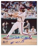 Pete Rose Philadelphia Phillies - Batting - Autographed 8x10 Photograph with 4256 Inscription