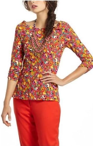 Brand New Anthropologie Banter TEE TOP By Postmark Small S Red
