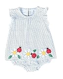 C-Princess子供 キッズ ベビー服 ロンパース ボディスーツ 肌着 ノースリーブ 赤ちゃん 新生児 女の子 ドット柄 夏用 出産祝い (M, Aホワイト)