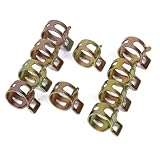 【ノーブランド品】15mm スプリングクリップ ホースクリップ シリコンパイプクランプ エアホース管 水道管 燃料配管 シリコーン真空ホース 10個