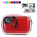 New Version Slim Small Camera Case for Casio Exilim Casio Exilim Ex-s880 Ex-z77 Ex-z1050 Ex-z1080 Ex-z75 and More + Screen Protector Kit + Cloth (Red Candy Glossy)
