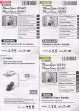 Canon PowerShot A540 and A530 Basic and Advanced Camera User Guides - English and Spanish