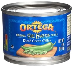 Ortega Original Fire Roasted Diced Green Chiles, Mild, 4-Ounce Cans (Pack of 24)