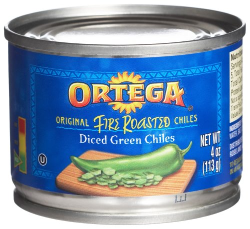 Ortega Original Fire Roasted Diced Green Chiles, Mild, 4-Ounce Cans (Pack of 24)