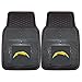 FANMATS 8933 Los Angeles Chargers 2-Piece Heavy Duty Vinyl Car Mat Set, Front Row Floor Mats, All Weather Protection, Universal Fit, Deep Resevoir Design
