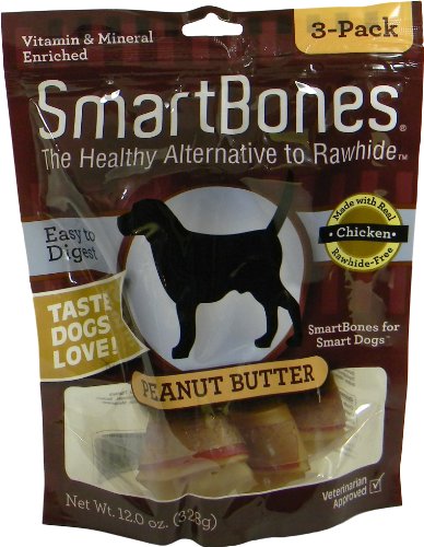 pets smart grooming:SmartBones Peanut Butter Dog Chew, Large, 3-Pack