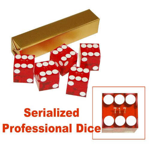 Childrens Toyshop  Toys : 3/4" Red Trans. Precision Casino Craps Dice, stick of 5
