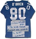 Jim O'Brien Baltimore Colts Autographed Throwback Jersey with Inscription