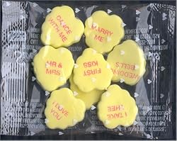 Yellow Fluted Wedding Hearts [100/1oz. Packets]