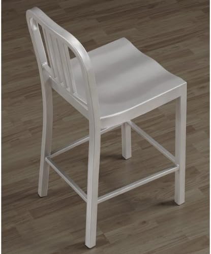 Silver Metal Counter Stools (Set of 2).