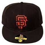 MLB New Era San Francisco Giants Black//Orange Logo Outline Fitted Hat - Size 6 3/4