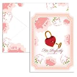 Signature Line - Lock & Key Valentine Note Cards (1 Card + 1 Envelope) | Rungtong & Co. Stationery Line