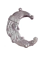 Sterling Silver Half Moon Santa Ornament
