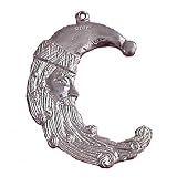 Sterling Silver Half Moon Santa  Ornament