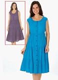 Crinkle Cotton Dress - Sizes: XL, 2X, 3X or 4X