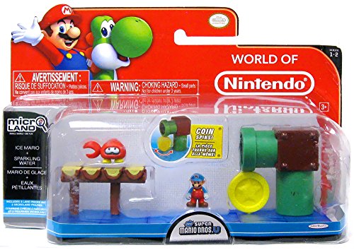 New Super Mario Bros U Micro Land Ice Mario & Sparkling Water Playset (Jakks Pacific)