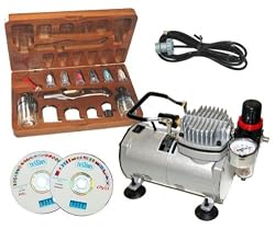 AZTEK A480 Airbrush Set A4809 ABD TC-20 Compressor