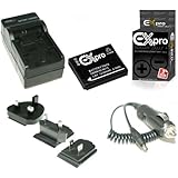 Ex-Pro Ultra White Series Replacement Battery and Digital Camera Travel Charger for Panasonic Lumix