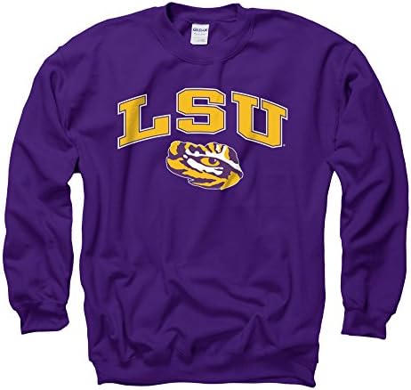 LSU Tigers Arch with Logo Crewneck (Purple, Medium)