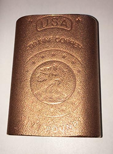 Big Copper Bar 5 Pounds .999 Fine Pure Bar Ingot Walking Liberty