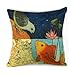 Leaveland Bird & Fish in the Two World Forever Throw Pillow Case Sham Decor Cushion Covers Square 1818 Inch Beige Cotton Blend Linen