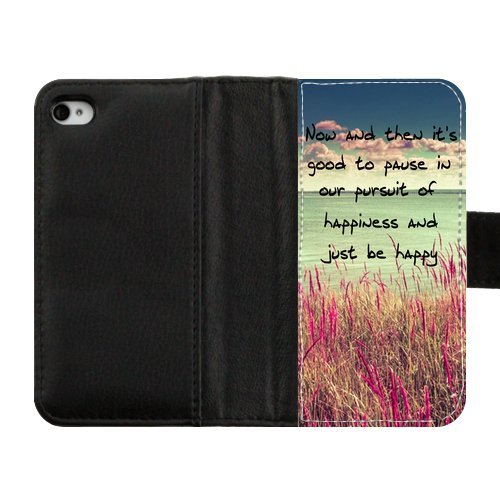 iPhone 4 4S Case – Blue Sky Carmine Flowers Happiness Quote Lifestyle Decorative Protector – Premium Custom Diary Leather Cover iPhone 4 4S Case – Blue Sky Carmine Flowers Happiness Quote Lifestyle Decorative Protector – Premium Custom Diary Leather Cover