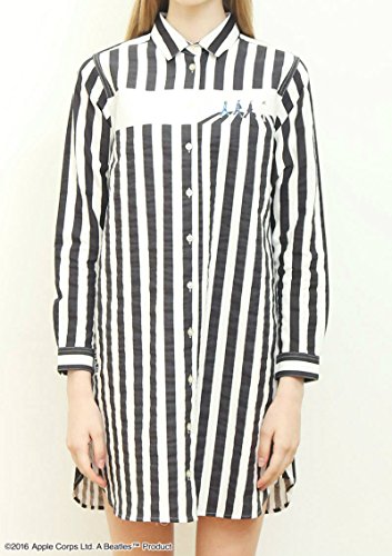 ( グラニフ ) graniph コラボレーション長袖シャツワンピースB / アビーロードストライプ ( ザビートルズ ) ( ホワイト )