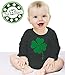Tstars St Patrick's Day Outfit Faded Shamrock Irish Clover Baby Long Sleeve Bodysuit Outfit 12M White