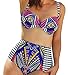 PEGGYNCO Womens Novelty Print High Waist Bikini