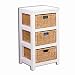 Homelegance 3-Tier Cabinet with 3 Baskets, White