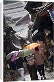 Canvas Prints of Locals with umbrellas in rain, Lijiang old town, UNESCO World Heritage Site, from Robert Harding