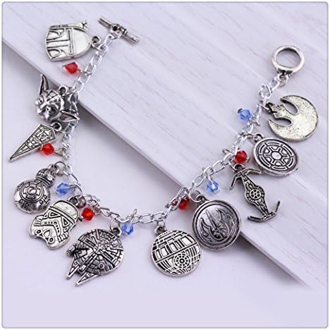 Drop Shipping Charm Bracelet Star War Logo Jedi Knight Jedi Power Battles BB 8 Robot Spacecraft Darth Vader Helmet Logo Bracelet