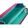 Azalea Turquoise Blue Baekgaard Tartan Brights Vibrant chic Genuine leather hold everything wallet