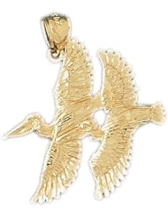 Dazzlers Solid 14k Gold Pelicans Charm Pendant Available in three colors from jewelsberry (weights: 4.6 grams only)