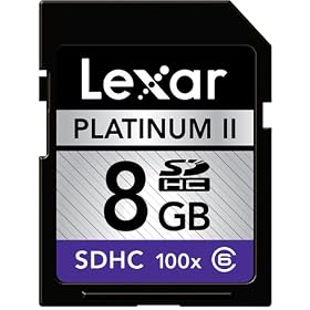 Lexar Platinum II 8 GB 100x SD SDHC Flash Memory Card LSD8GBBSBNA100 by 