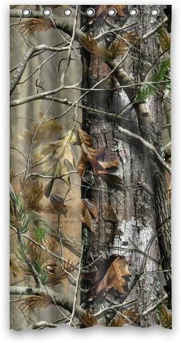 Realtree Camo Custom 36" x 72" Shower Curtain 7 holes to which rings attach Shower Curtain CR-YL1037