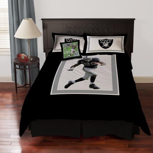 NFL Biggshots Bedding - Oakland Raiders Darren McFadden Comforter Set and Toss Pillow, Queen